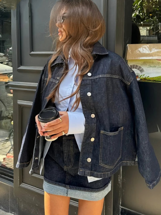 denim jacket and skirt set